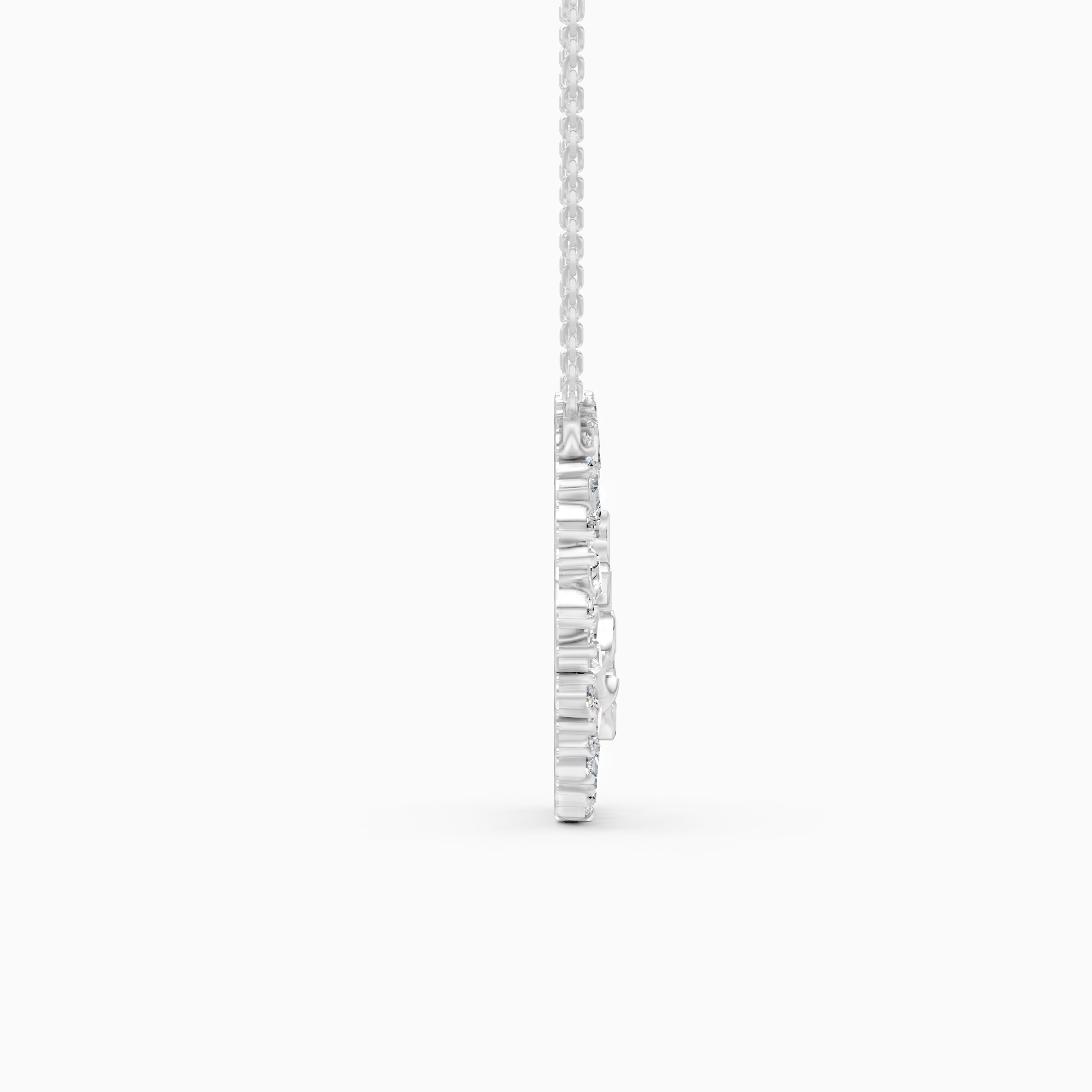 Floral Diamond Pendant Necklace